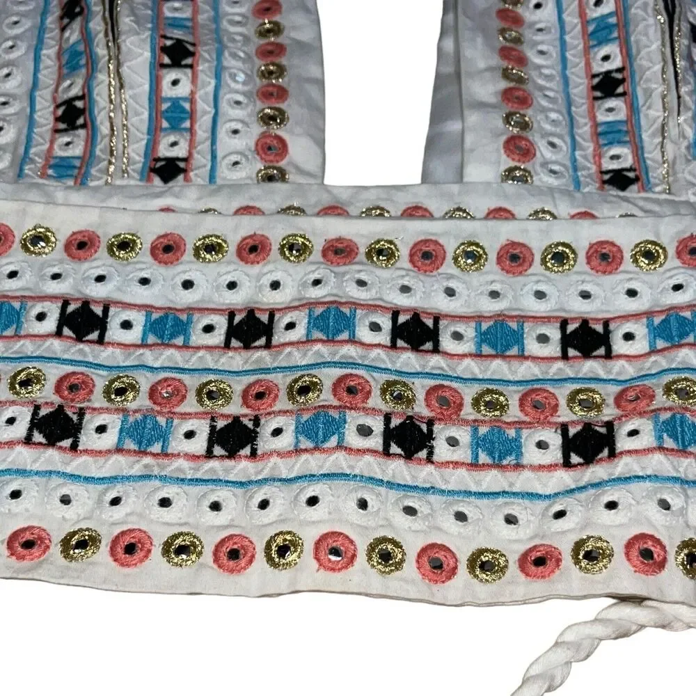 Cropped Embroidered Top Festival Metallic - Picture 4 of 11